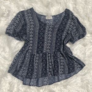 Blue Peplum Top